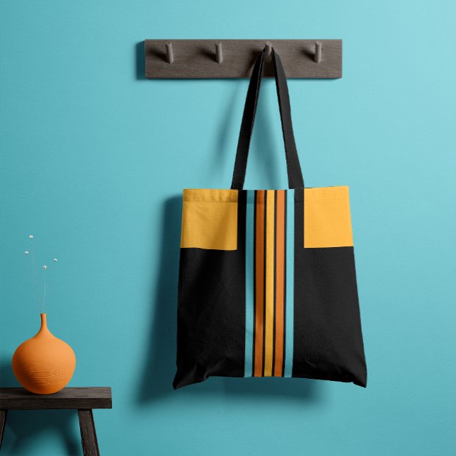 Bolsa Tote Turquesa Retroativa e Faixa Laranja (This bag can keep up with your high energy life!)