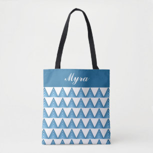 Bolsa Tote Turquesa Teal Aqua Geométrica Personalizada