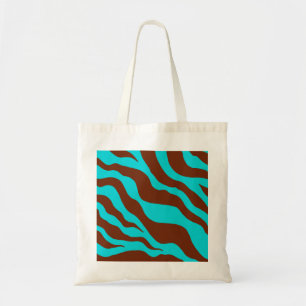 Bolsa Tote Turquesa Zebra Imprimida Saco