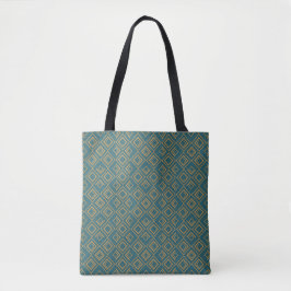 Bolsa Tote Turquoise Art Deco