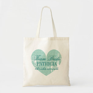 Bolsa Tote Turquoise Heart Team Bridesmaid Tote bags