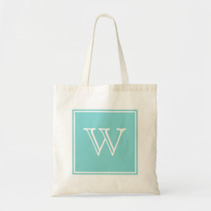 Bolsa Tote Turquoise Square Monogram Tote Bag