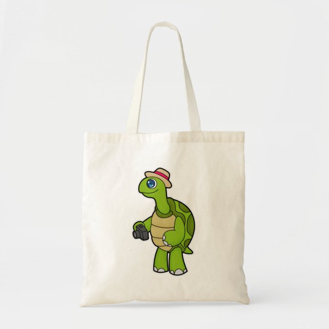 Bolsa Tote Turtle como fotógrafo com câmera (Frente)