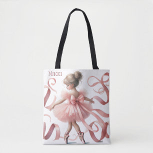 Bolsa Tote Tutu Cute   Festa de aniversário Ballerina Encanta