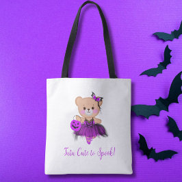 Bolsa Tote Tutu Cute to Spook! Teddy Bear Witch Ballerina