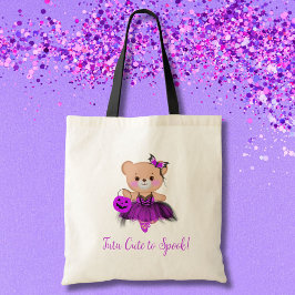Bolsa Tote Tutu Fofo para Assustar! Ursinho Bailarina Bruxa