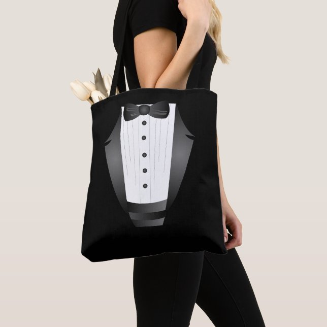 Bolsa Tote Tuxedo preto do Padrinho de casamento da Equipe de (Close Up)