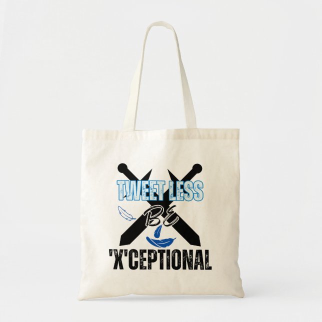 Bolsa Tote Tweet menos, seja 'X'ceptional.w (Frente)