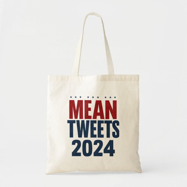 Bolsa Tote Tweets Médios 2024 Engraçado Trump Eleitoral (Frente)