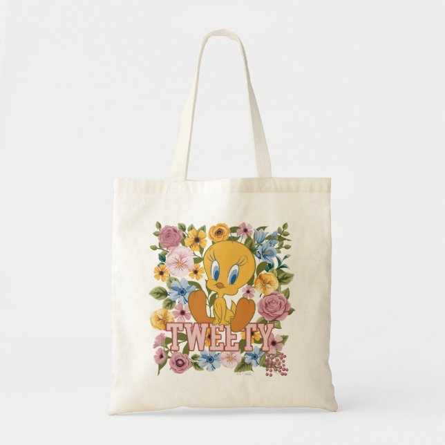 Bolsa Tote TWEETY™ Floral Embroidery Graphic (Frente)