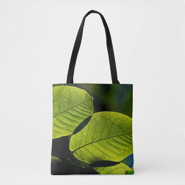 Bolsa Tote Twig leaf green foliage veins (Frente)