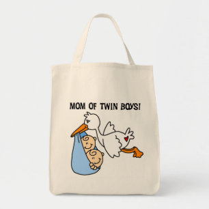 Bolsa Tote Twin Boys, Camisetas e presentes da mamãe-Stork