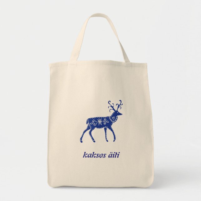 Bolsa Tote Twin Mãe - Saco de Tote em Língua Finlandesa (Frente)