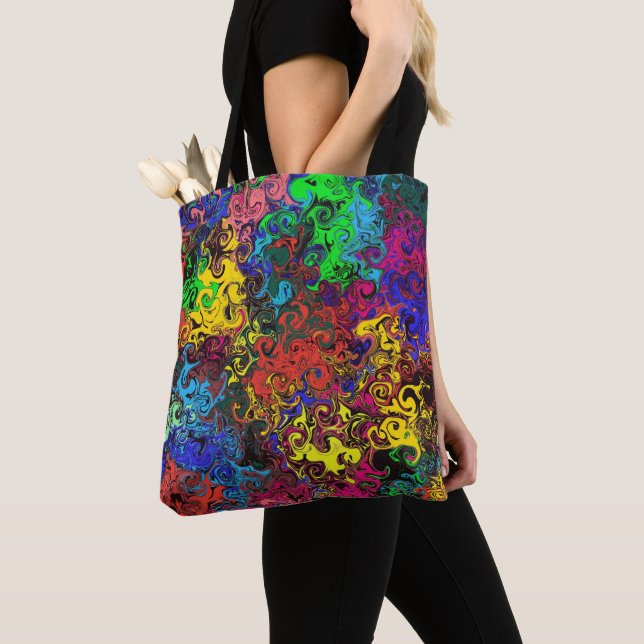 Bolsa Tote Twirlers coloridos abstrato / (Close Up)