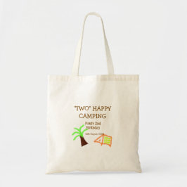 Bolsa Tote Two happy camping 2nd birthday tree camp kids