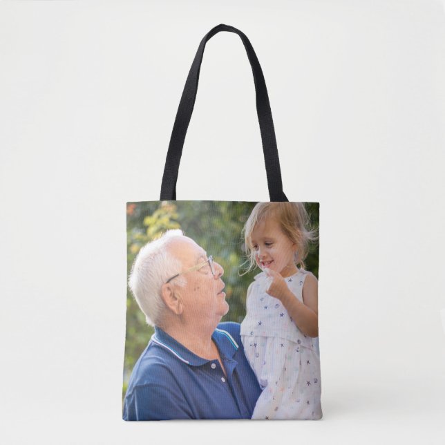 Bolsa Tote Two Photo Double Sided Create Your Own Photo  (Frente)