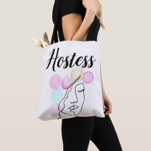 Bolsa Tote Typografia de Cinzas Rosa-Hostess Casamento Elegan