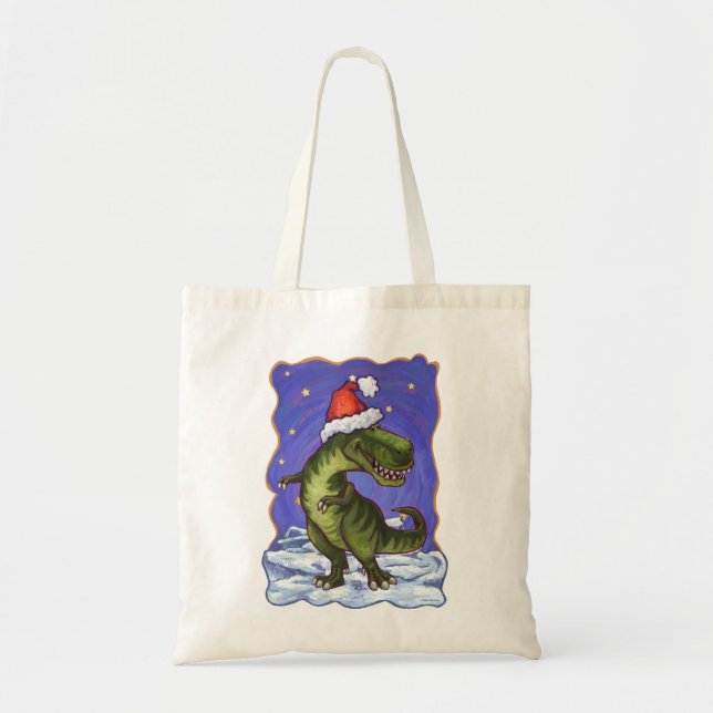 Bolsa Tote Tyrannosaurus Christmas (Frente)