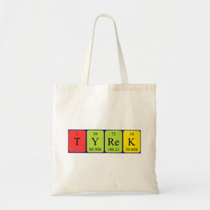 Bolsa Tote Tyrek periódica mesa name tote bag