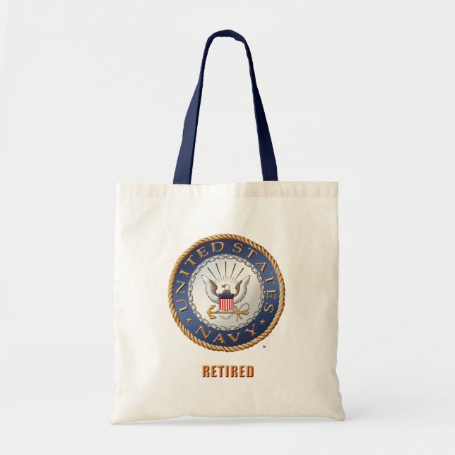 Bolsa Tote U.S. Sacola aposentada marinho (Frente)