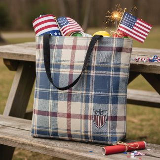 Bolsa Tote UA 250 American Plaid Shield Motif ID1301