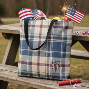 Bolsa Tote UA 250 Motivo de Escudo Xadrez Americano ID1301