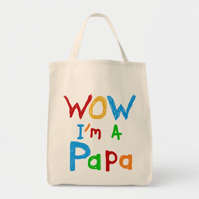 Bolsa Tote Uau, sou Camiseta de Papá e Gafts (Frente)