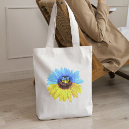 Bolsa Tote Ucrânia: flor da água, girassol, azul-amarelo