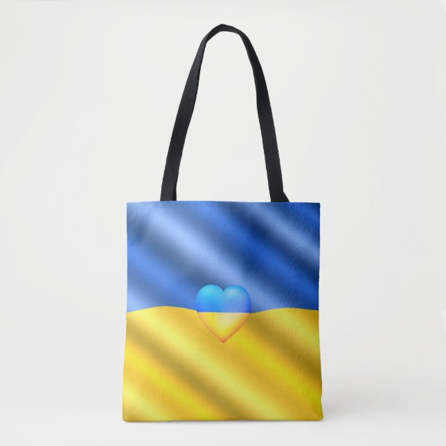 Bolsa Tote Ucrânia - Paz - Bandeira Ucraniana - Liberdade (Frente)