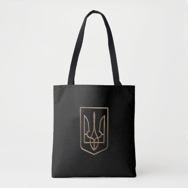 Bolsa Tote Ucrânia Trident Gyfalcon Crest ouro (Frente)