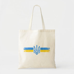 Bolsa Tote Ucrânia Trident - Símbolo de Bandeira da Ucrânia