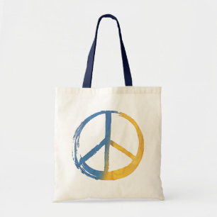 Bolsa Tote Ucraniano - Símbolo PEACE Amarelo Azul da Ucrânia 