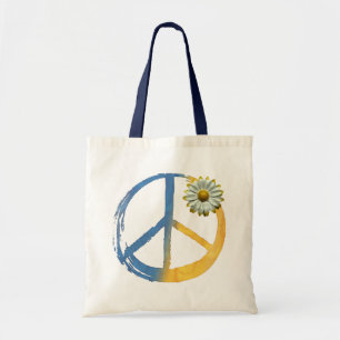 Bolsa Tote Ucraniano - Símbolo PEACE Sinal Daisy Ucrânia Guer