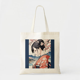 Bolsa Tote Ukiyo-e Modern Tote Bag with cherry blossom