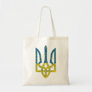 Bolsa Tote Ukrainian trident textured flag of Ukraine colors