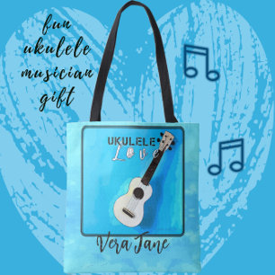 Bolsa Tote Ukulele Love in Bonito Shades of Blue