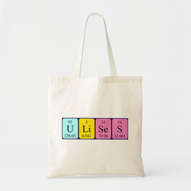 Bolsa Tote Ulisa o nome periódico da mesa tote bag (Frente)