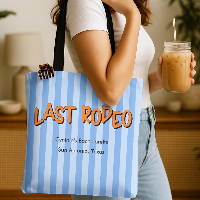 Bolsa Tote Última Rodeo Blue + Orange Bachelorette Cowgirl (last rodeo bridesmaid tote bag)