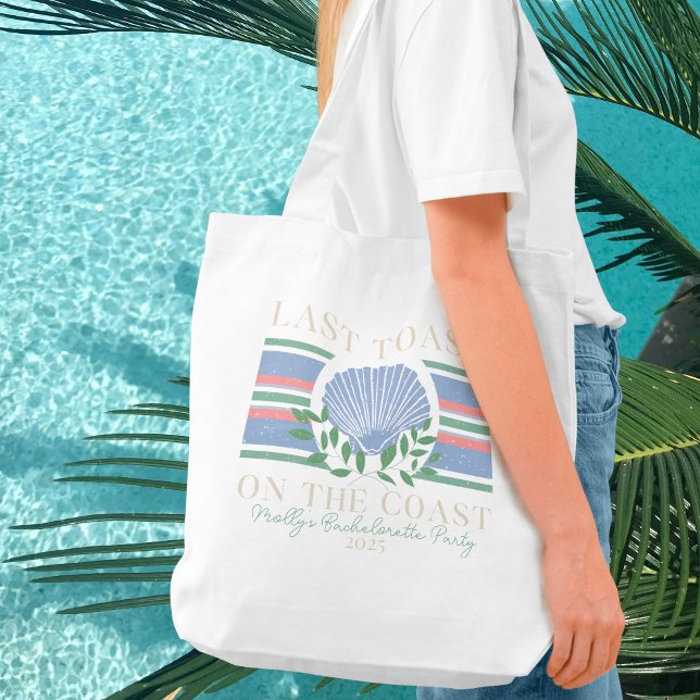 Bolsa Tote Último Brinde na Costa – Despedida de Solteira Náu (Last Toast on the Coast tote bag with modern serif font – perfect for bridal celebrations!)