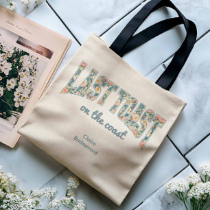 Bolsa Tote ÚLTIMO BRINDES Letras Universitárias Azul Floral R