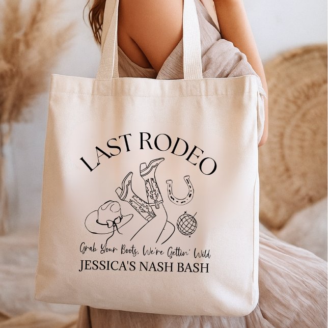 Bolsa Tote Último Rodeio de Solteira, Noiva Boho Personalizad (Criador carregado)