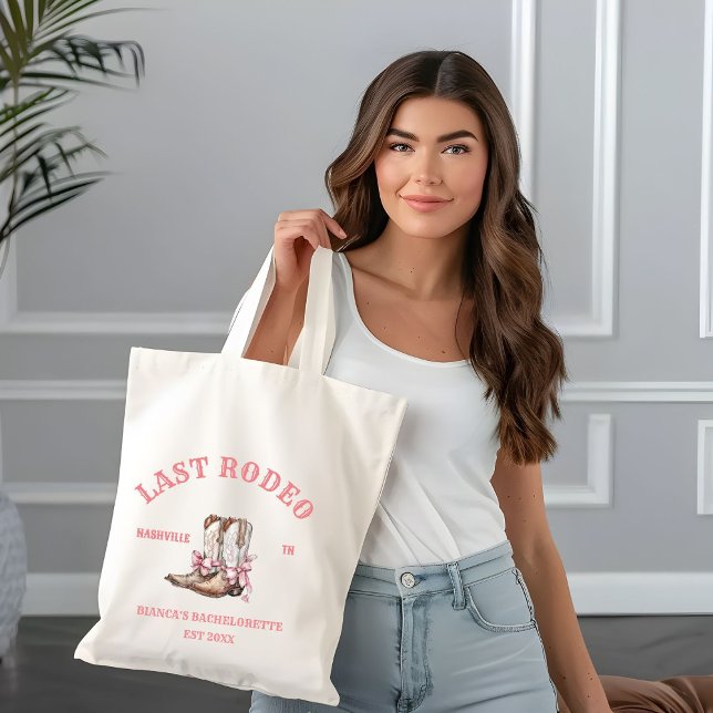 Bolsa Tote Último Rodeio Western Coquette botas Bachelorette (Criador carregado)