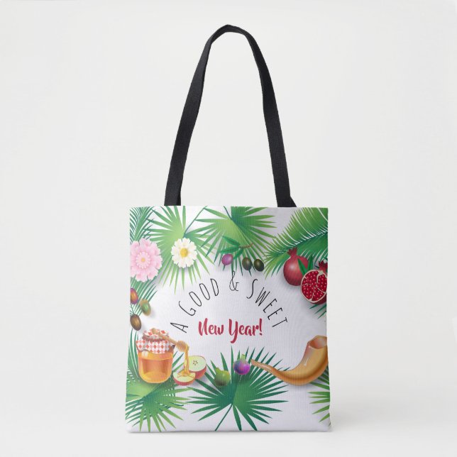 Bolsa Tote Um Ano Novo Bom E Doce! Holiday Rosh Hashanah (Frente)