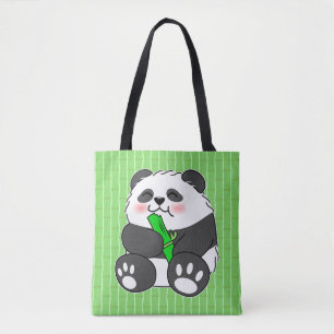 Bolsa Tote Um Bebê Bonito Comendo Bambu Stalk