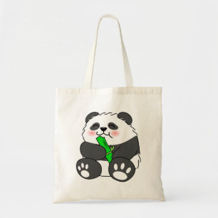 Bolsa Tote Um Bebê Bonito Comendo Bambu Stalk