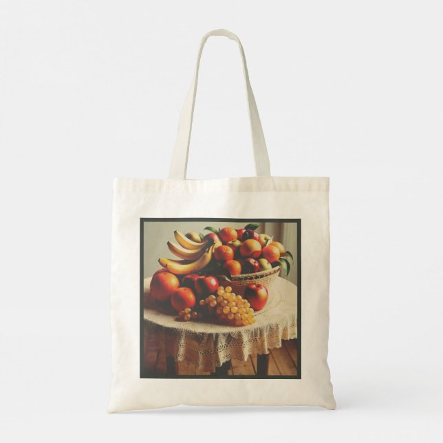 Bolsa Tote Um belo saco de Design de cesta de Fruta (Verso)