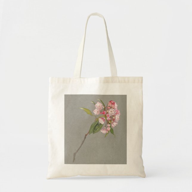 Bolsa Tote Um Bough of Mountain Laurel com Folhas e Blossom (Frente)