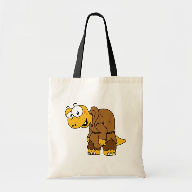 Bolsa Tote Um Cartoon Dinossaur Hunchback. (Frente)
