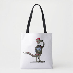 Bolsa Tote Um Cartoon Iguanodon Clerk.
