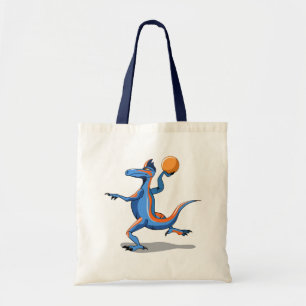 Bolsa Tote Um Cartoon Iguanodon Jogando Basquete.